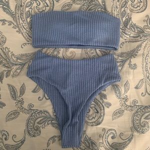 Shein Bandeau and High Waisted Bottom Bikinj Set